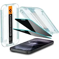 Spigen Protection d'écran en verre trempé GLAStR Privacy Applicator - lot de 2 pour Apple iPhone 16 / 15