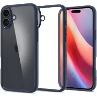 Spigen Ultra Hybrid iPhone 16 bleu marine/granatowy ACS08202 (Apple iPhone 16), Coque pour téléphone portable, Bleu