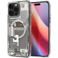 Spigen Ultra Hybrid MAG iPhone 16 Pro MagSafe zero one natural titanium ACS08137 (Apple iPhone 16 Pro), Coque pour téléphone portable, Blanc, Transparent
