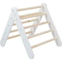 Meowbaby Triangle à grimper - Structure d'escalade d'intérieur pour enfants, jeux triangulaires pour bébés, équipement d'escalade Montessori, triangle Pikler pour jeunes enfants, blanc