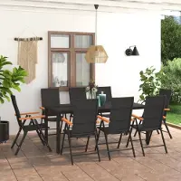 Prolenta Maison Exclusive - Ensemble de salon de jardin 9 pièces, noir et marron