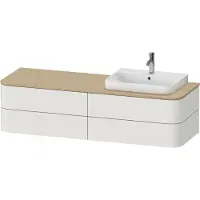 Duravit Happy D.2 Plus Meuble sous-vasque sur console suspendu, 1600x550 mm, 4 tiroirs, pour lavabo pour meuble position à droite, HP4963R3939