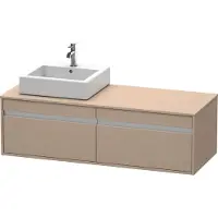 Duravit Ketho Meuble sous-lavabo sur console suspendu, 1400x426x550 mm, 2 tiroirs, pour vasque à poser, position à gauche, KT6697L7575