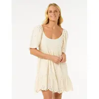 Rip Curl San Carlos La Joya Short Sleeve Short Dress Beige M Femme