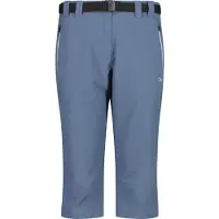 CMP Pantalon de randonnée capri pour femmes avec ceinture et fonction Dry, bleu, taille 40