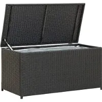 vidaXL Coffre de jardin à roulettes Noir 283L Poly rotin