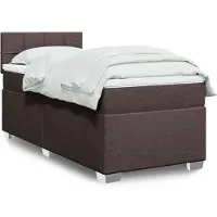 vidaXL Lit boxspring avec matelas brun foncé 140x190 cm Tissu