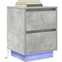 vidaXL Tables de chevet avec lumières LED 2 pcs blanc 38x34x50 cm