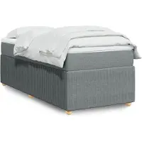 vidaXL Lit boxspring avec matelas brun foncé 140x190 cm Tissu
