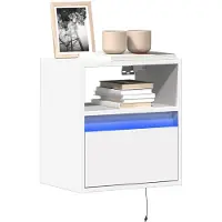 vidaXL Armoire TV murale avec éclairage LED Chêne Sonoma 80x31x45 cm