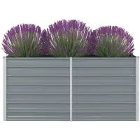 vidaXL Lit surélevé de jardin Acier galvanisé 600x80x45 cm Gris