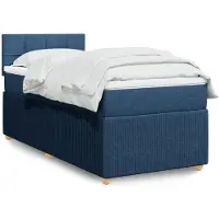 vidaXL Lit boxspring avec matelas bleu 140x190 cm Tissu