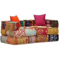 vidaXL Canapé modulaire crème 70x70x54 tissu