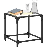vidaXL Tables basses avec plateau en verre 2 pcs. noir 50x50x40 cm acier