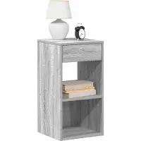 vidaXL Tables de chevet avec tiroir 2 pcs sonoma gris 35x34x66,5 cm