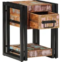 vidaXL Cabinet de chevet avec tiroir Multicolore 30 x 30 x 40 cm