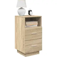 vidaXL Table de chevet avec 2 tiroirs blanc 36x36x68 cm