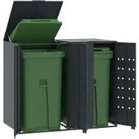 vidaXL Abri pour poubelles 1 tonne anthracite 69x79x117 cm acier