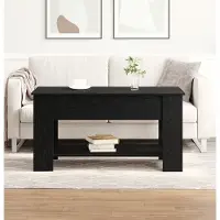 vidaXL Table basse noire - 101X49X52 Cm En bois d'ingénierie Lumarko !