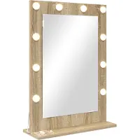 vidaXL Miroir de salle de bain , style Sonoma, en bois chêne, 70 x 50 x 18 cm, forme rectangulaire