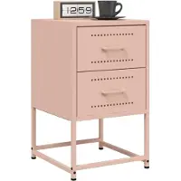 vidaXL Table de chevet rose 36x39x60,5 cm acier
