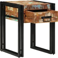 vidaXL Table d'appoint 40 x 40 x 50 cm Bois recyclé massif et métal