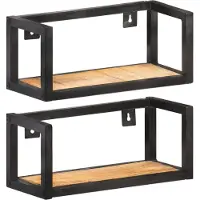 vidaXL Étagères murales 2 pcs 160 cm Bois de manguier brut