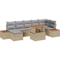 vidaXL Ensemble de canapés de jardin , 8 pièces, couleur beige