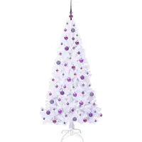vidaXL Sapin de Noël artificiel avec 300 LED Blanc 180 cm PVC et Acier