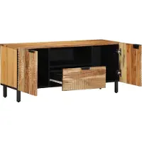 vidaXL Meuble TV avec étagère, marron, 105 x 33 x 46 cm, bois massif de manguier
