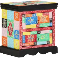 vidaXL Cabinet de chevet avec tiroir 2 pcs Multicolore 40 x 35 x 45 cm