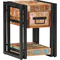 vidaXL Cabinet de chevet avec tiroir 2 pcs Multicolore 30 x 30 x 40 cm