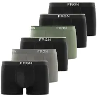 Freegun Lot de 6 boxers pour homme kaki/gris clair/noir - Taille S