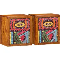 vidaXL Cabinet de chevet avec tiroir 2 pcs Marron 35 x 30 x 40 cm