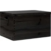vidaXL Boîte en bois avec couvercle et poignées noir bois pin massif