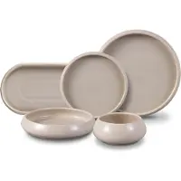 Bricard Set vaisselle Bondy 25 pièces taupe, 6 pers., porcelaine Ø26,8 x 2,5 cm