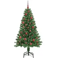 vidaXL Sapin de Noël artificiel Vert 150 cm PVC, Acier et Plastique