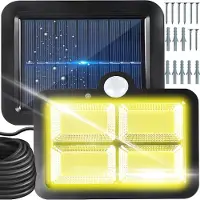 Retoo Lampes solaires d'extérieur avec détecteur de mouvement 128 LED Lampes solaires de jardin Applique murale super lumineuse Lampe d'extérieur à détecteur Lampes de jardin Lampe d'extérieur