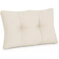 Beautissu Coussin Lounge Outdoor Natur XLuna, 60 x 40 cm