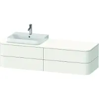 Duravit Happy D.2 Plus Meuble sous-vasque sur console suspendu, 1600x550 mm, 4 tiroirs, pour lavabo pour meuble position à gauche, HP4963L3636