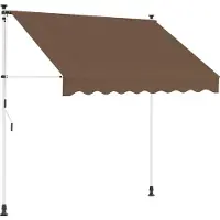 vidaXL Store à enroulement manuel, taupe, 250 cm