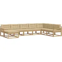 vidaXL Ensemble de salon de jardin 8 pièces, blanc et beige