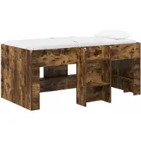vidaXL Lit superposé pour enfants , en bois de chêne fumé, dimensions : 163 x 101,1 x 68,5 cm