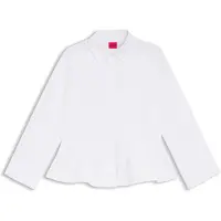 HUGO Embrella 10258602 Red Long Sleeve Blouse 40 Femme