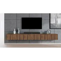 AX Living Meuble TV bas moderne Loriano 300 cm, suspendu, noyer Warmia