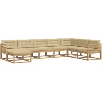 vidaXL Ensemble de salon de jardin 8 pièces, blanc et beige
