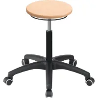 Mey Tabouret pivotant avec roulettes hêtre naturel Hauteur d'assise réglable 420-550 mm