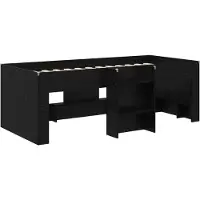 vidaXL Lit superposé pour enfants , imitation chêne noir, 90 x 200 cm, fabriqué en panneaux de particules