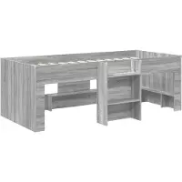 vidaXL Lit mezzanine pour enfants , 2 pièces, gris Sonoma, 203 x 101,1 x 68,5 cm