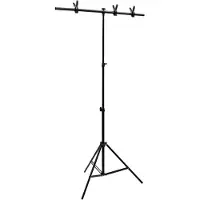 Syfax Support de fond en forme de T Noir 91x60x(70-200) cm